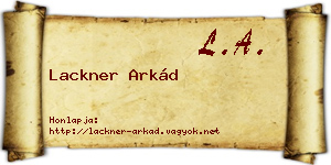 Lackner Arkád névjegykártya